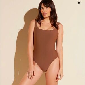 Brown One-Piece Swimsuit